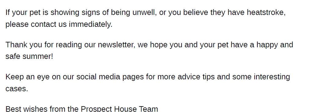 Summer Newsletter Prospect House Vets